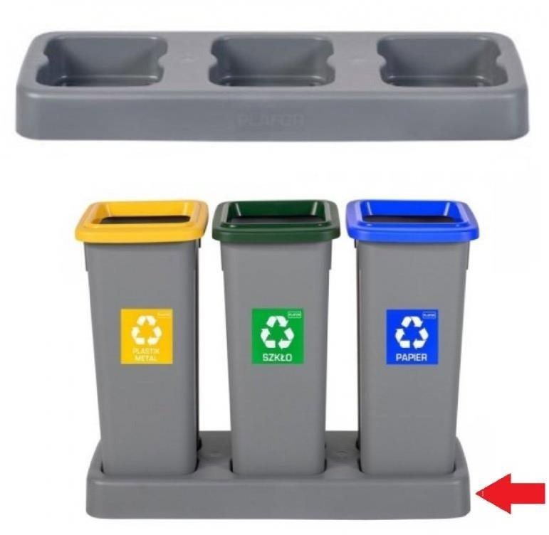 Igotrend, 823002 Podstavec UH FIT BIN 3 × 20 l šedý