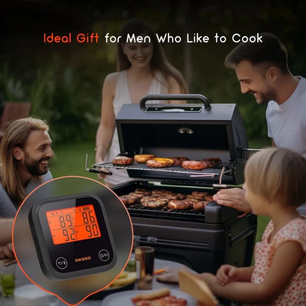 Inkbird BBQ teploměr se 4 sondami WiFi & Bluetooth IDT-34E-BW