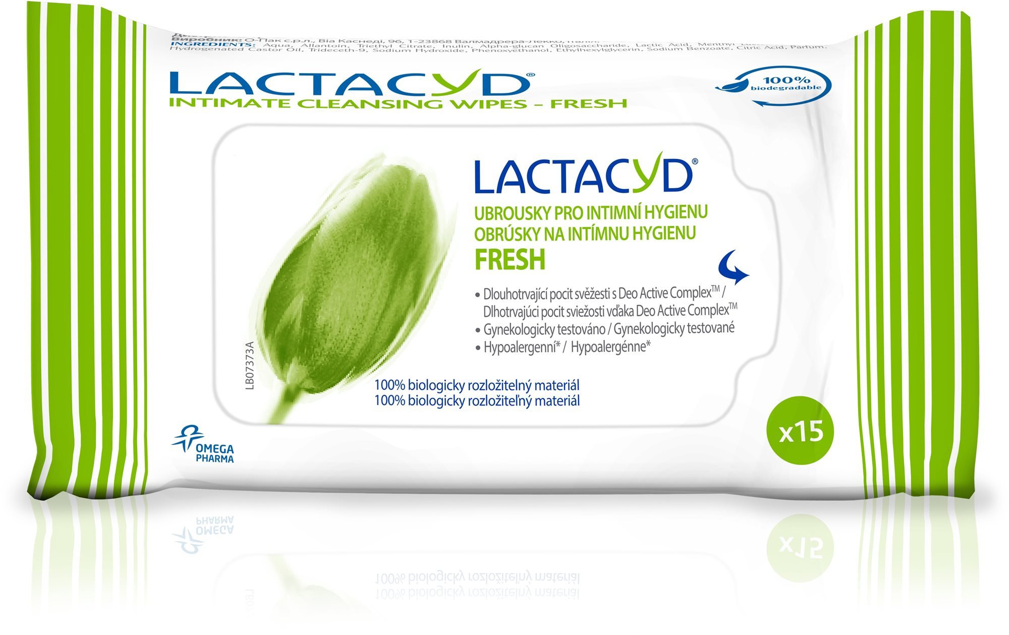 Vlhčené ubrousky pro intimní hygienu LACTACYD Daily 15 ks