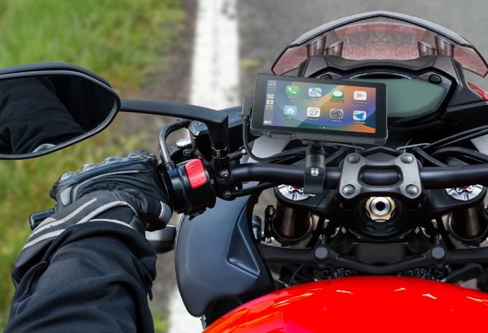  CarPlay kit Interphone displej RIDESYNC – Apple CarPlay a Android Auto pre motocykle