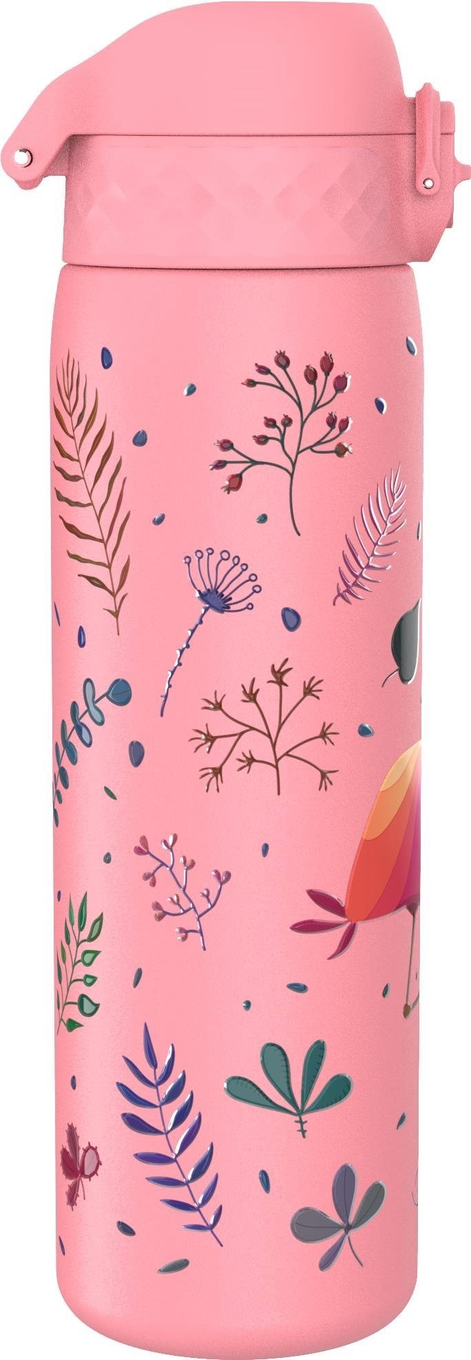 Láhev na pití pro děti ion8 Leak Proof Nerezová láhev Flamingo 600 ml