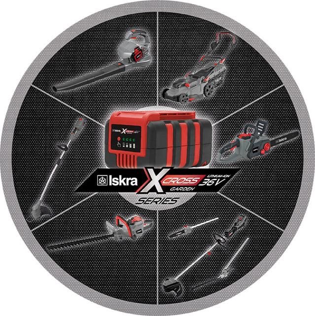 Aku sekačka ISKRA Rotační sekačka AKU IX-LM36-SETISKRA X-CROSS GARDEN (1x4 Ah)