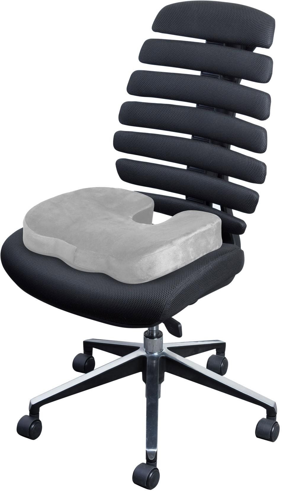 Anatomický polštář na židli CONNECT IT FOR HEALTH AlfaPro šedý