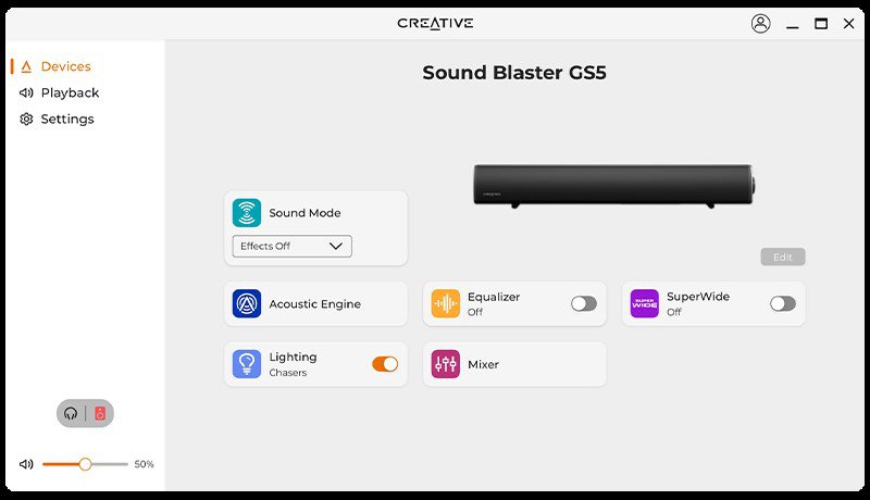 SoundBar Creative Sound Blaster GS5