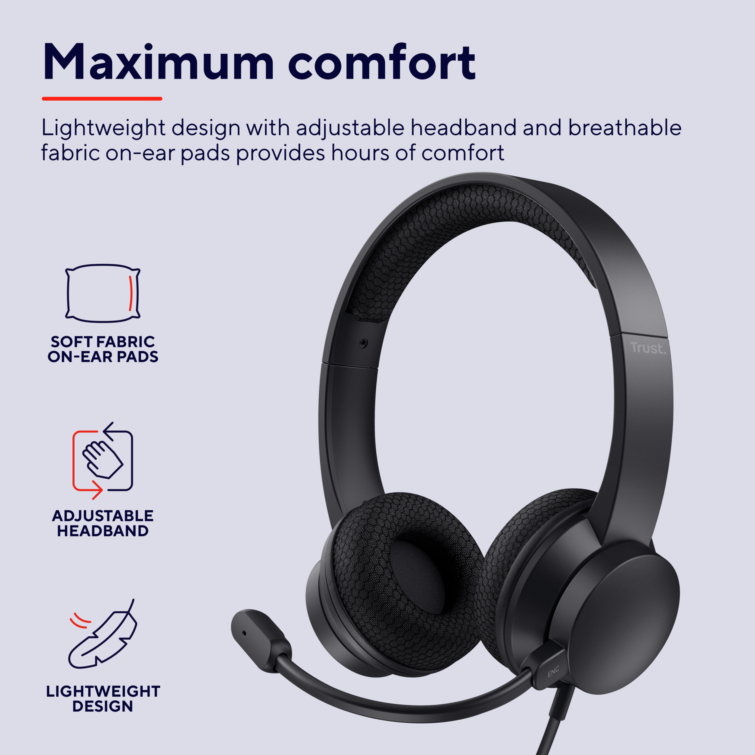 Sluchátka Trust AYDA USB PC HEADSET