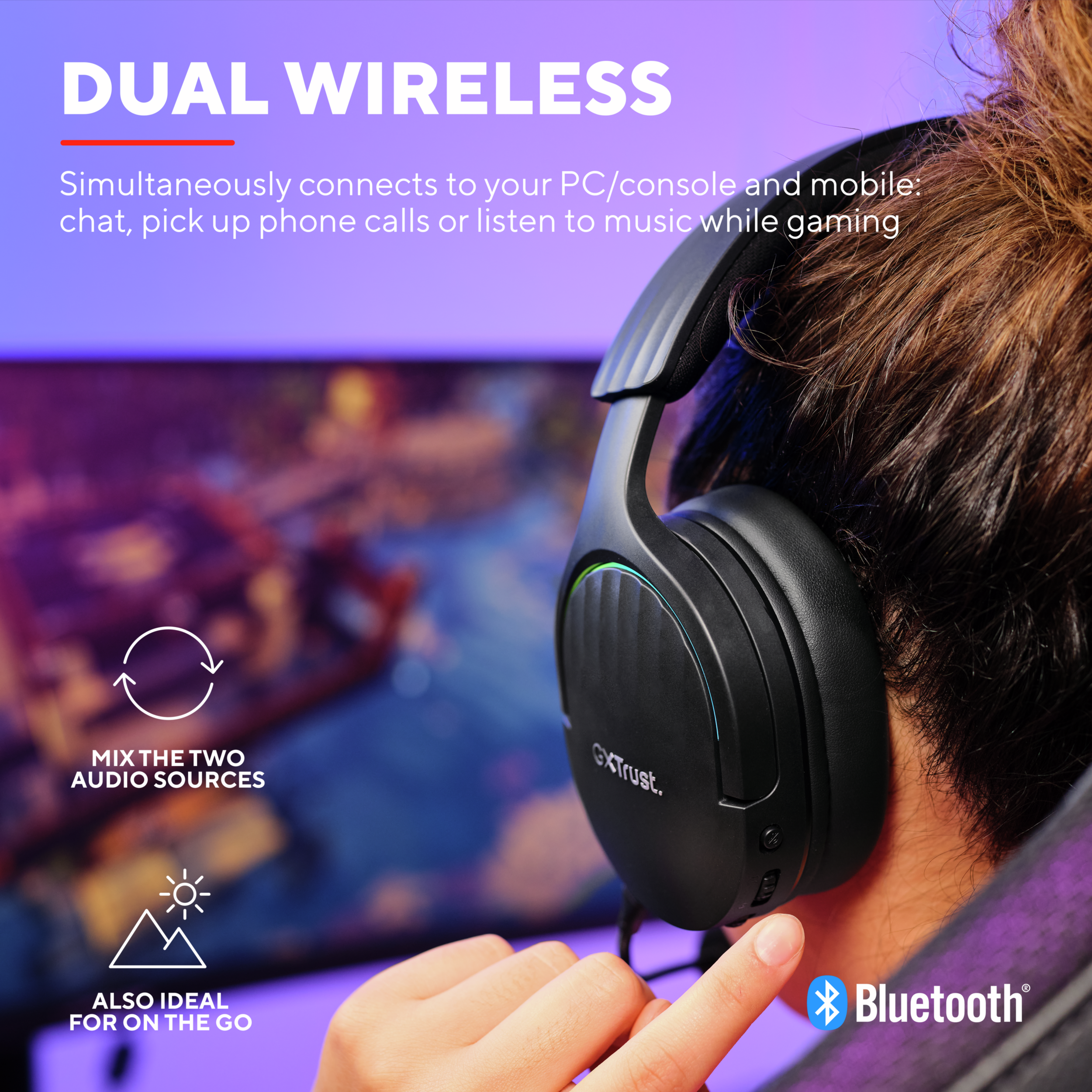 Herné slúchadlá Trust GXT491 FAYZO WIRELESS HEADSET