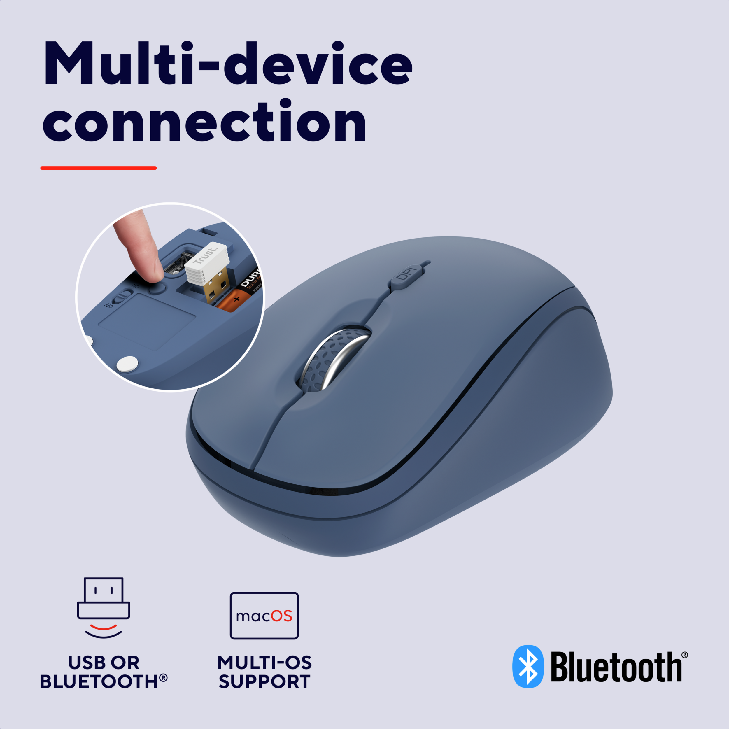 Trust Yvi+ Multi-Device Wireless-Bluetooth Silent Mouse