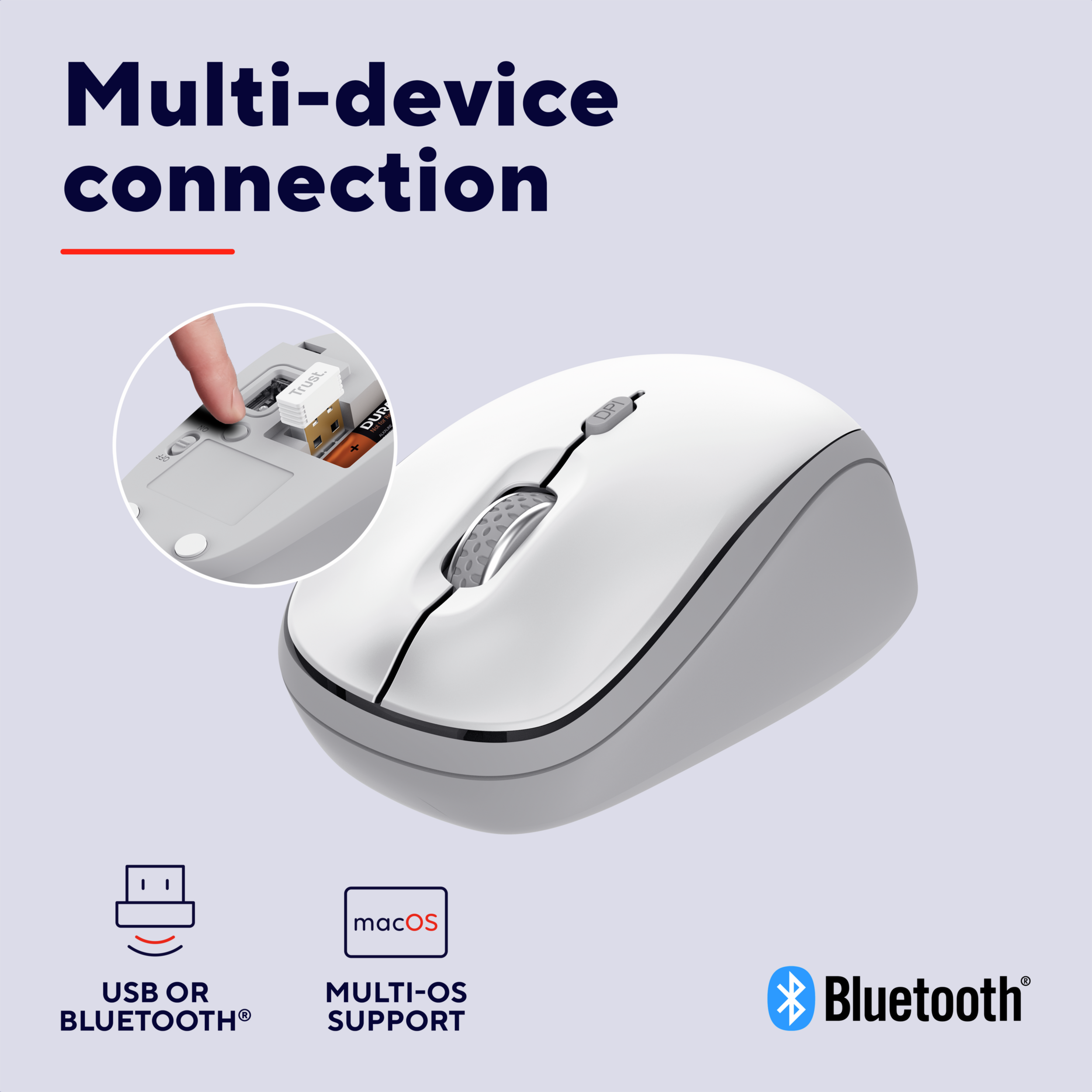 Trust Yvi+ Multi-Device Wireless-Bluetooth Silent Mouse