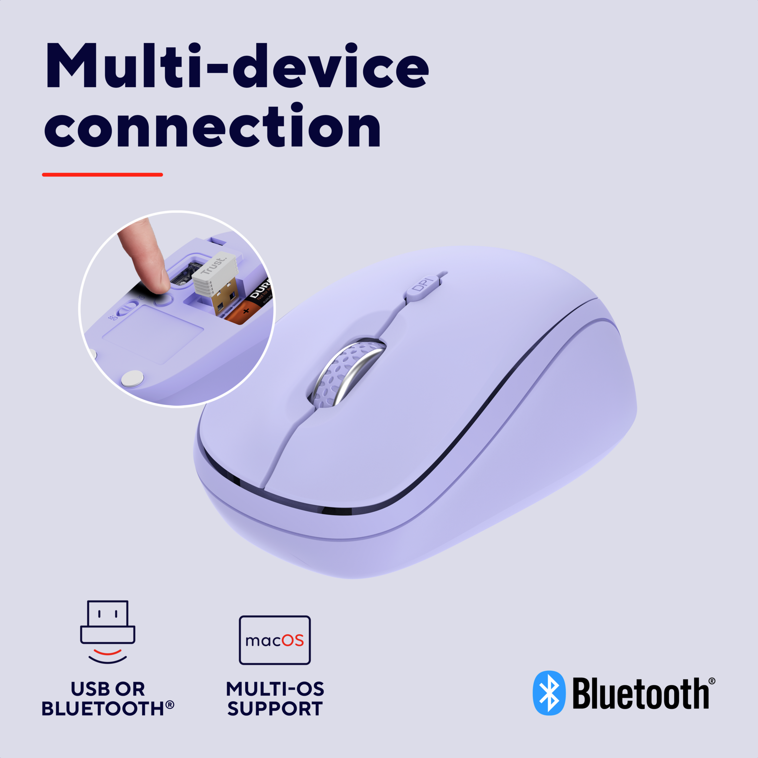 Trust Yvi+ Multi-Device Wireless-Bluetooth Silent Mouse