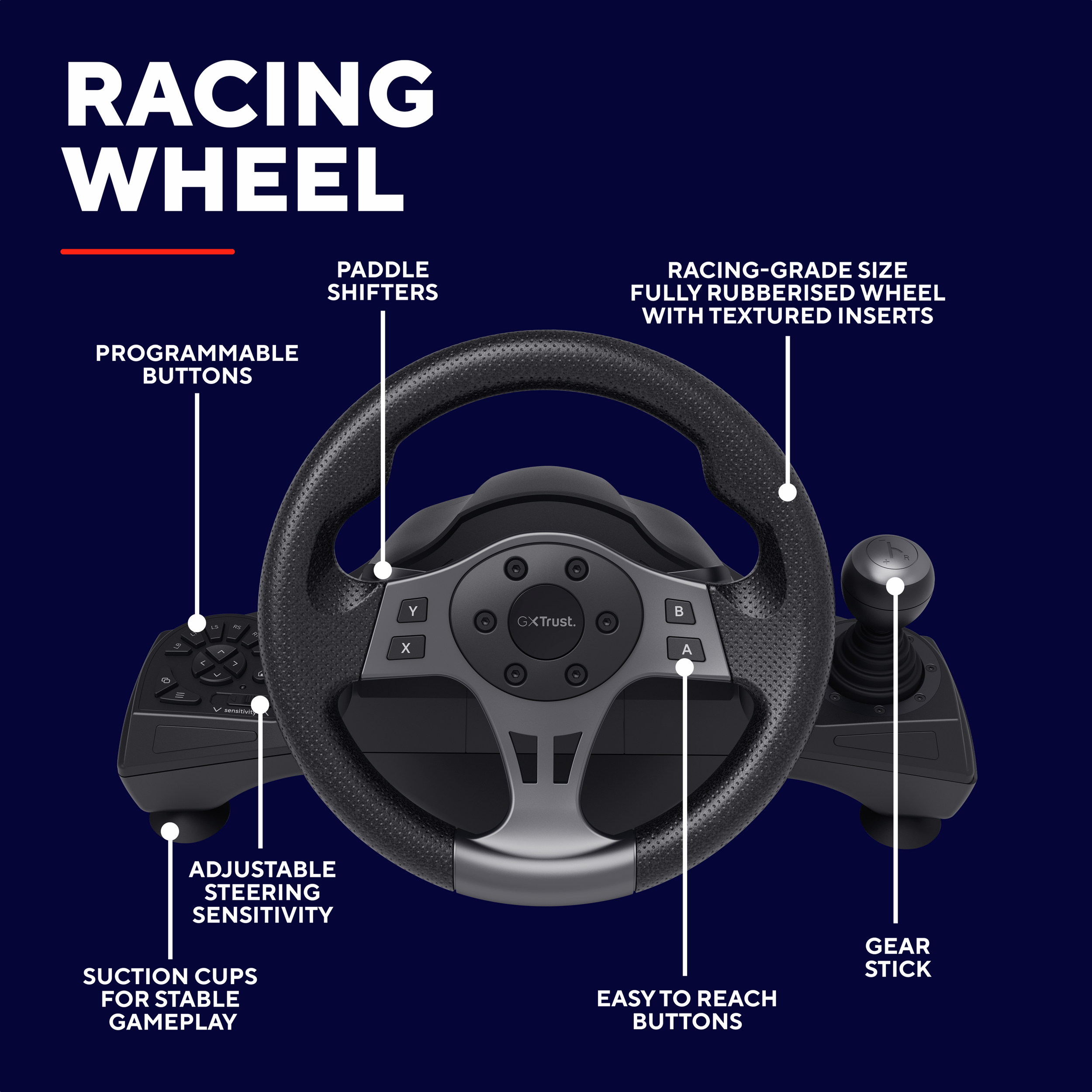 Steering wheel TRUST GXT289 Movi Racing Wheel
