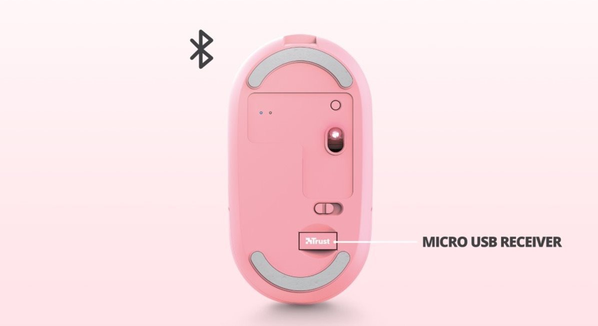 Trust Puck Wireless BT Silent Mouse, Pink