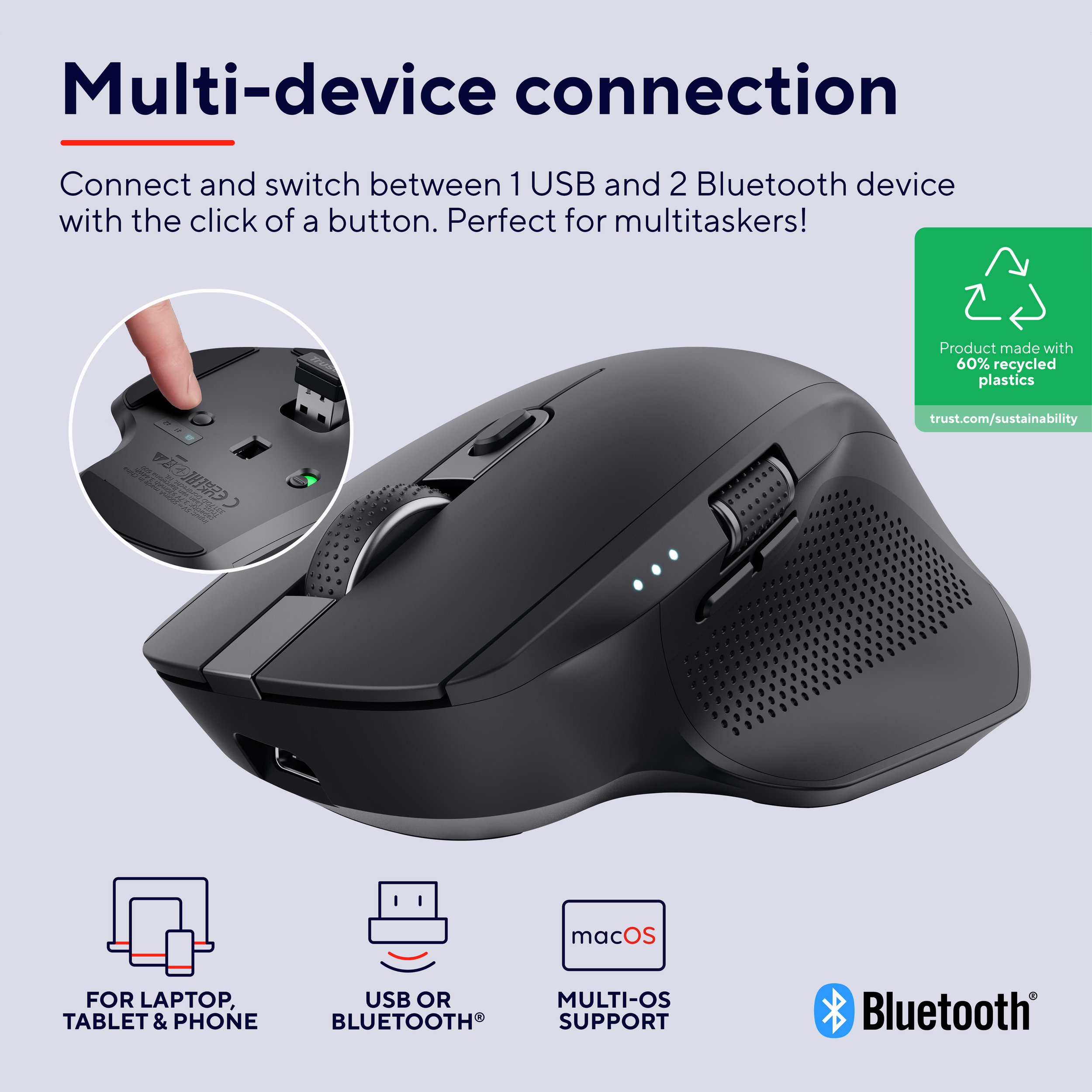 Trust OZAA+ MULTI-CONNECT Wireless Mouse