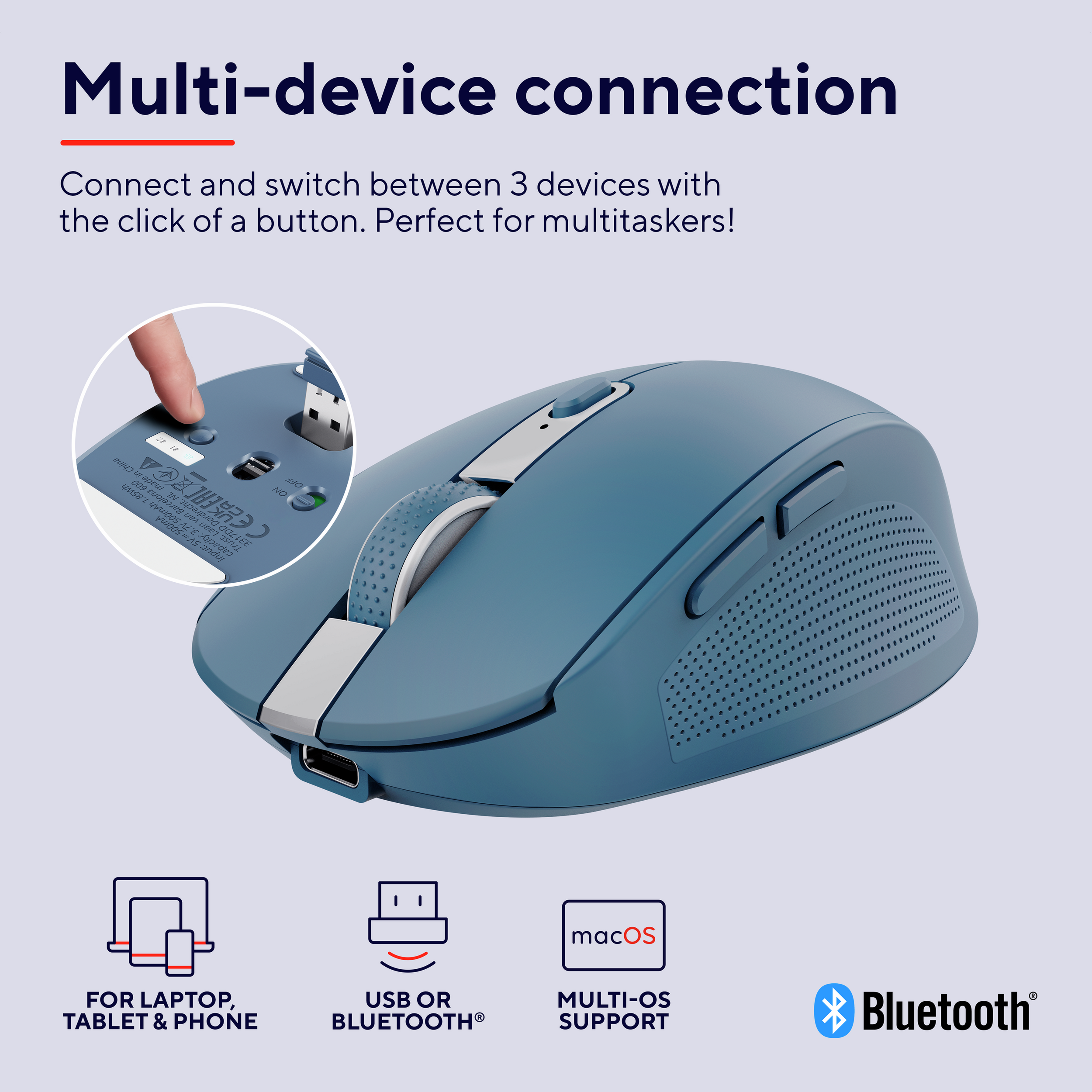 Trust OZAA COMPACT Eco Wireless Mouse Blue