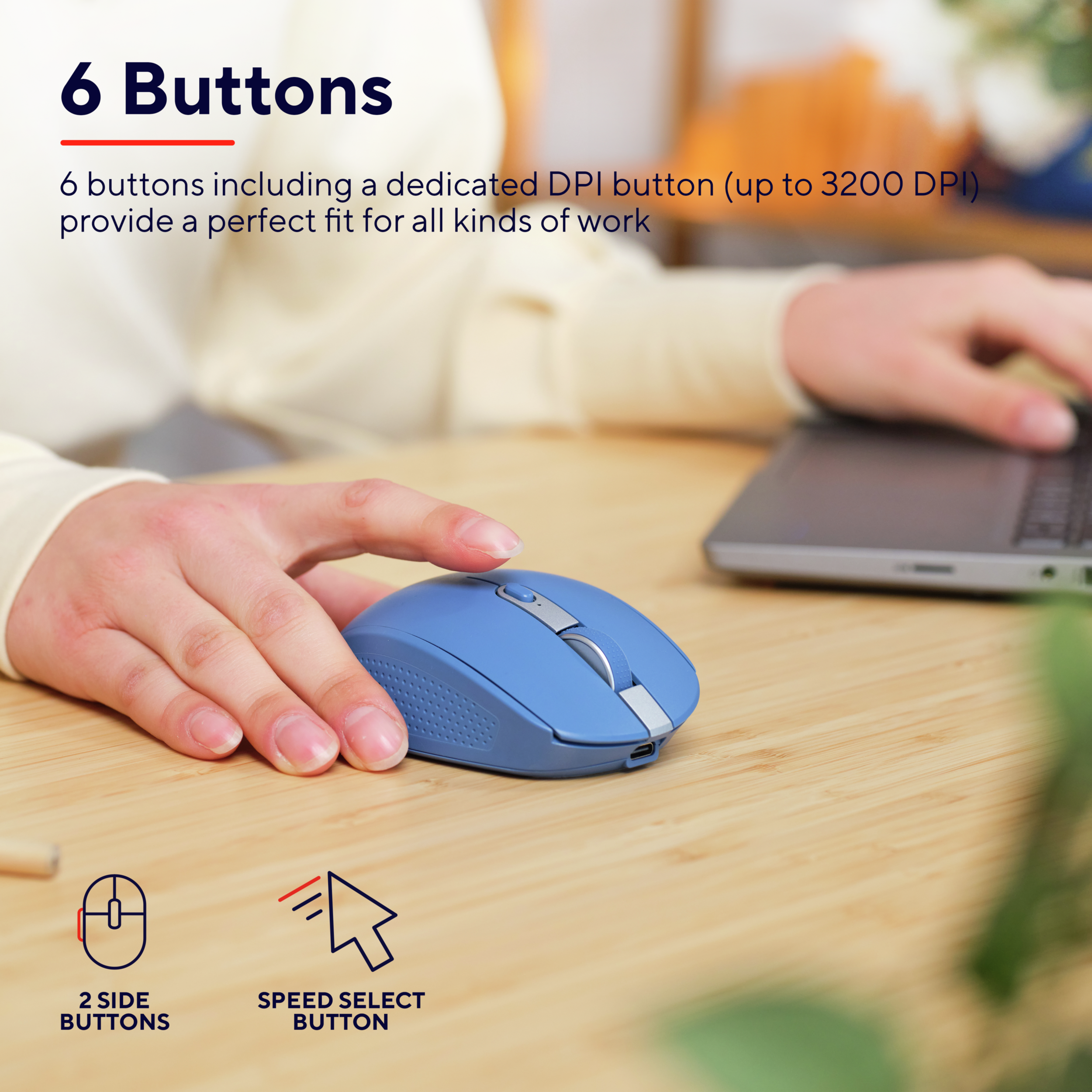 Trust OZAA COMPACT Eco Wireless Mouse Blue