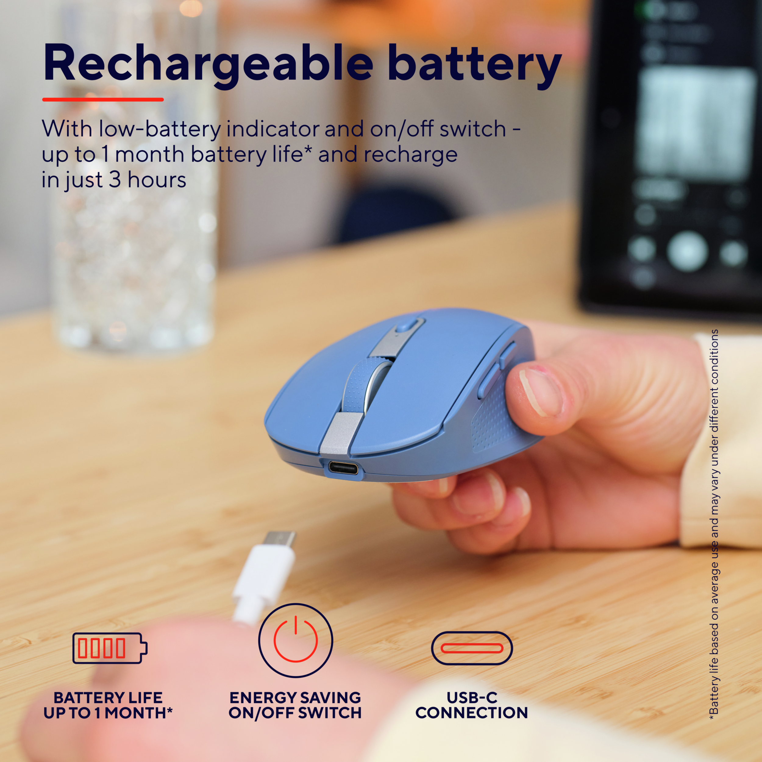 Trust OZAA COMPACT Eco Wireless Mouse Blue