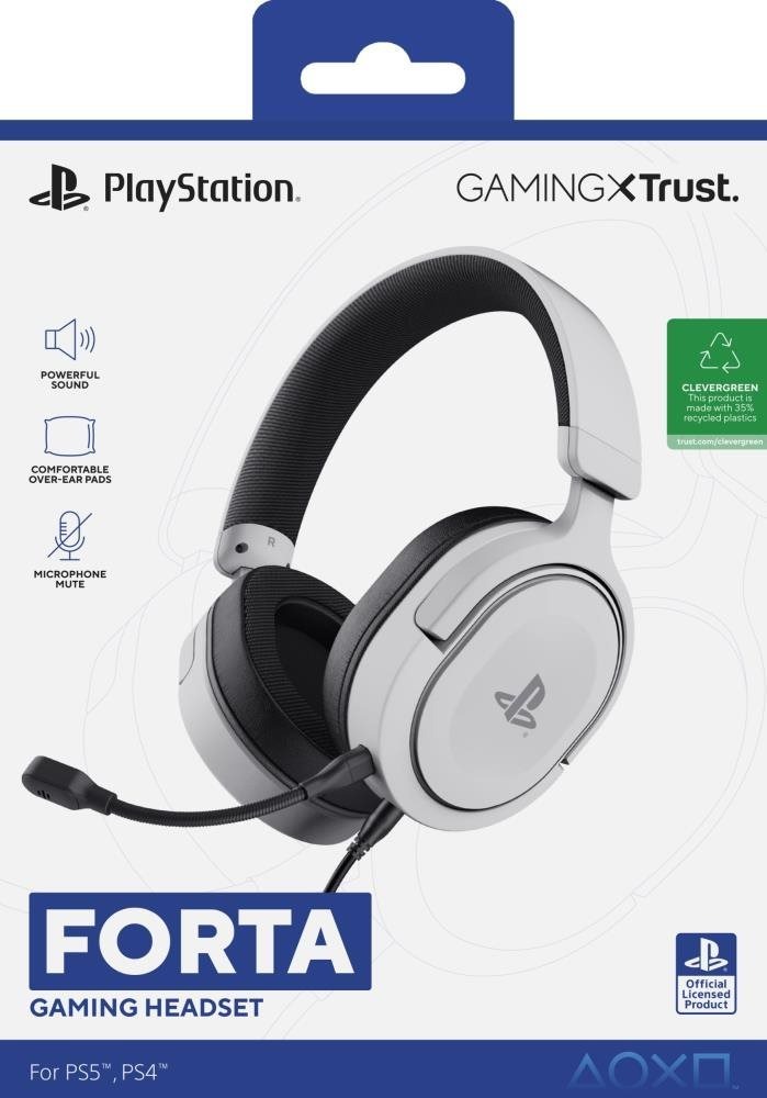 Herní sluchátka Trust GXT 498 FORTA HEADSET official PlayStation®5 licence bílá
