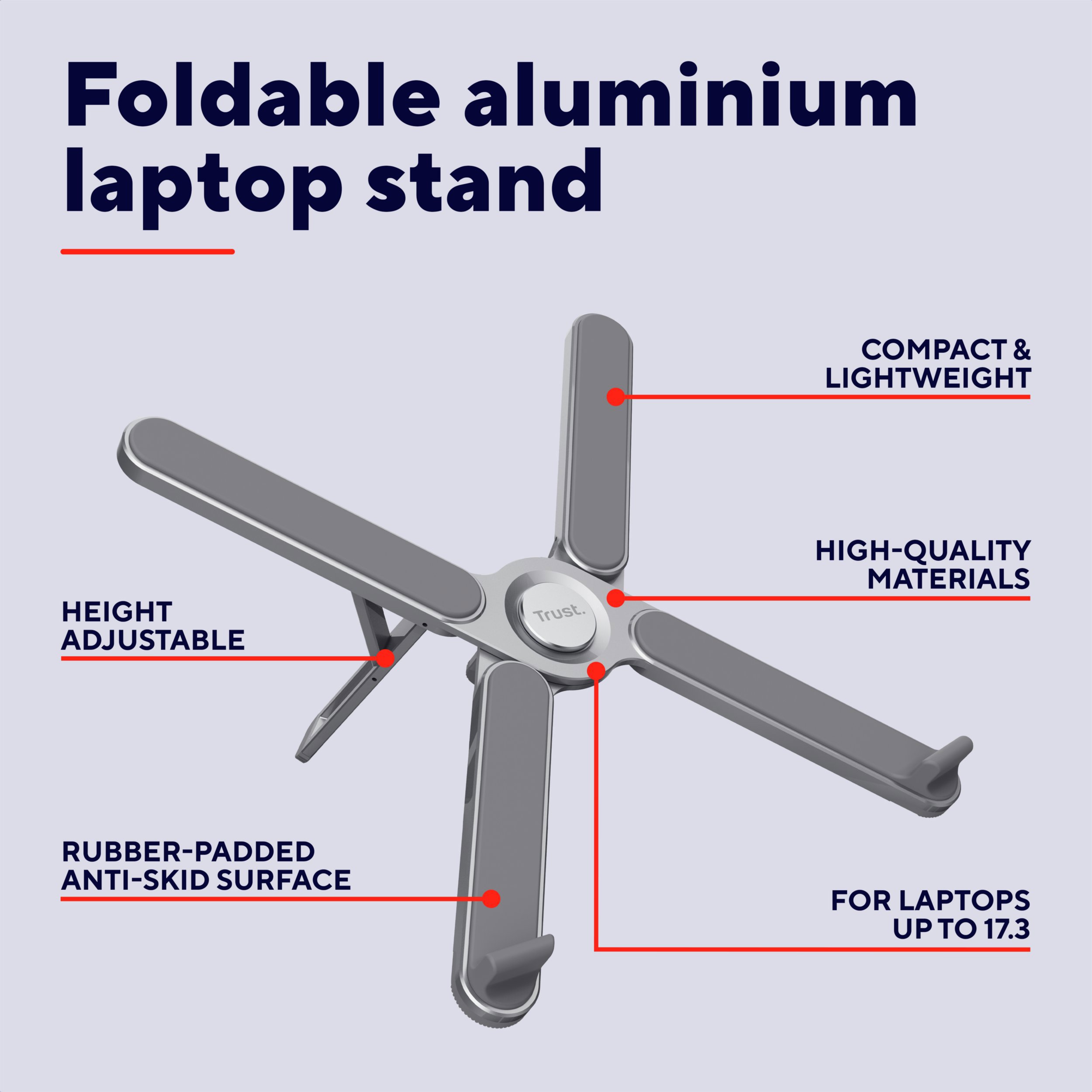 Stojan na notebook Trust MACY Foldable Metal Laptop Stand