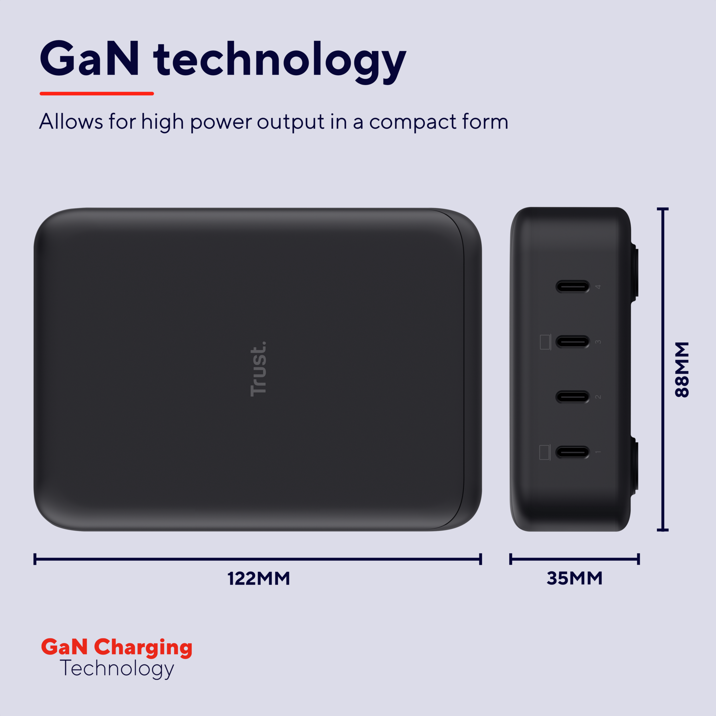 Nabíječka do sítě Trust MAXO 240W 4-PORT USB-C