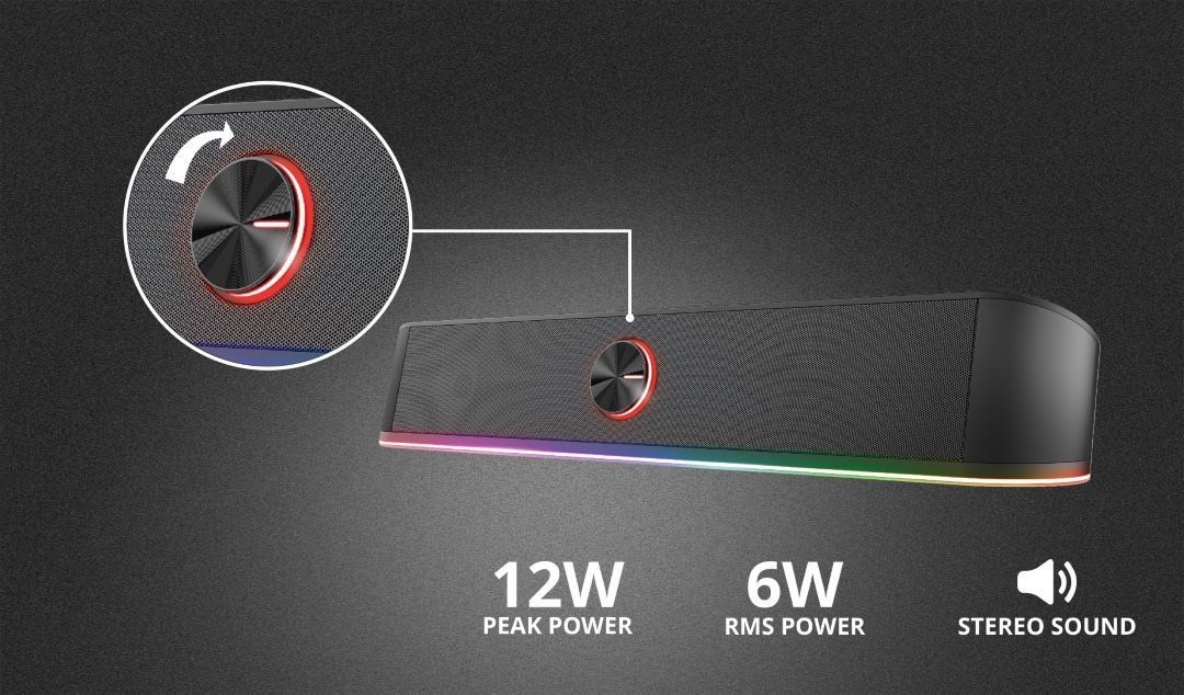 SoundBar Trust GXT 619 Thorne RGB černý
