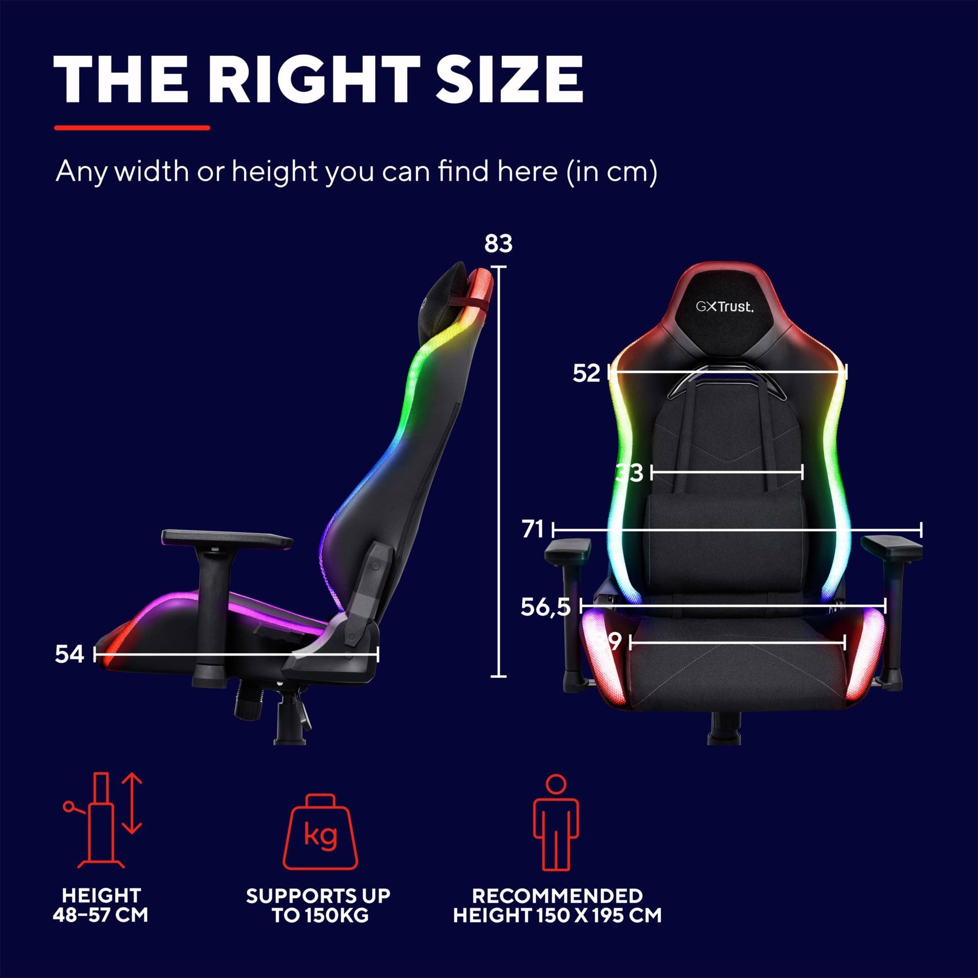 Herní židle Trust GXT 719 Ruya RGB Gaming Chair Black