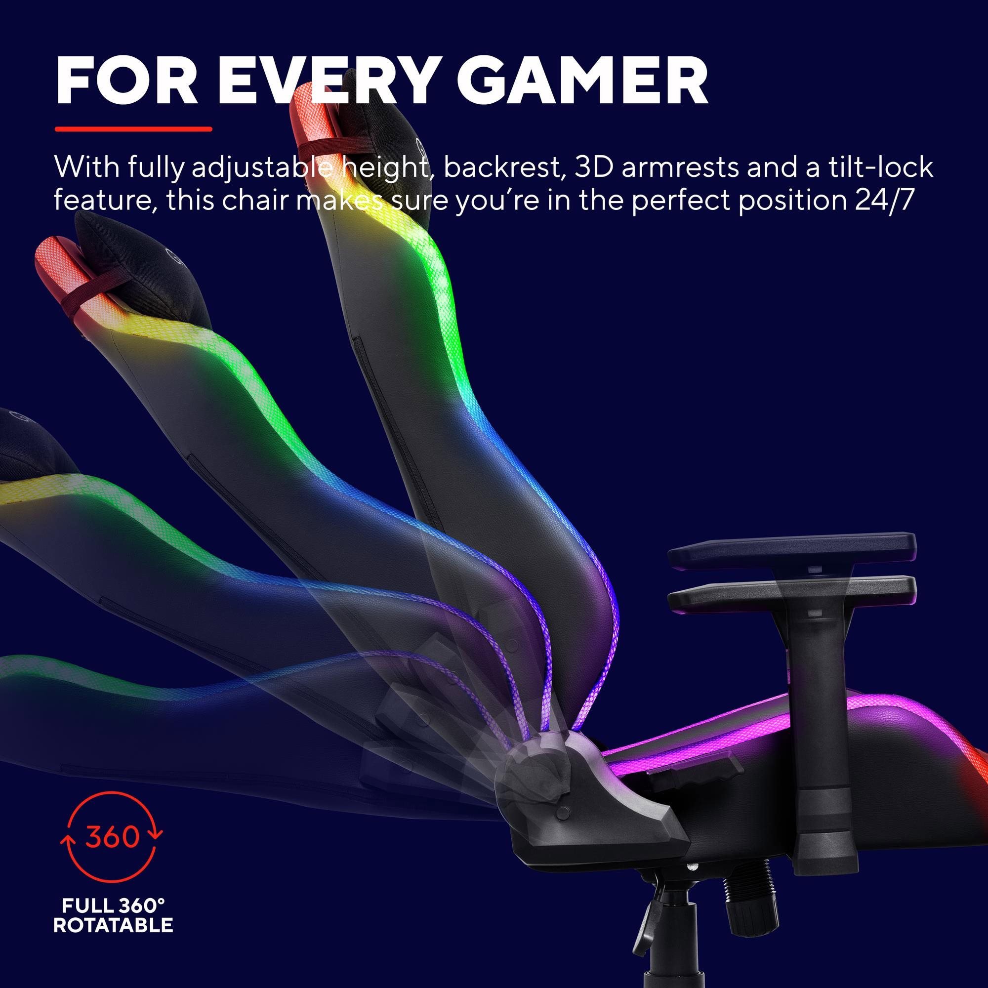 Herní židle Trust GXT 719 Ruya RGB Gaming Chair Black