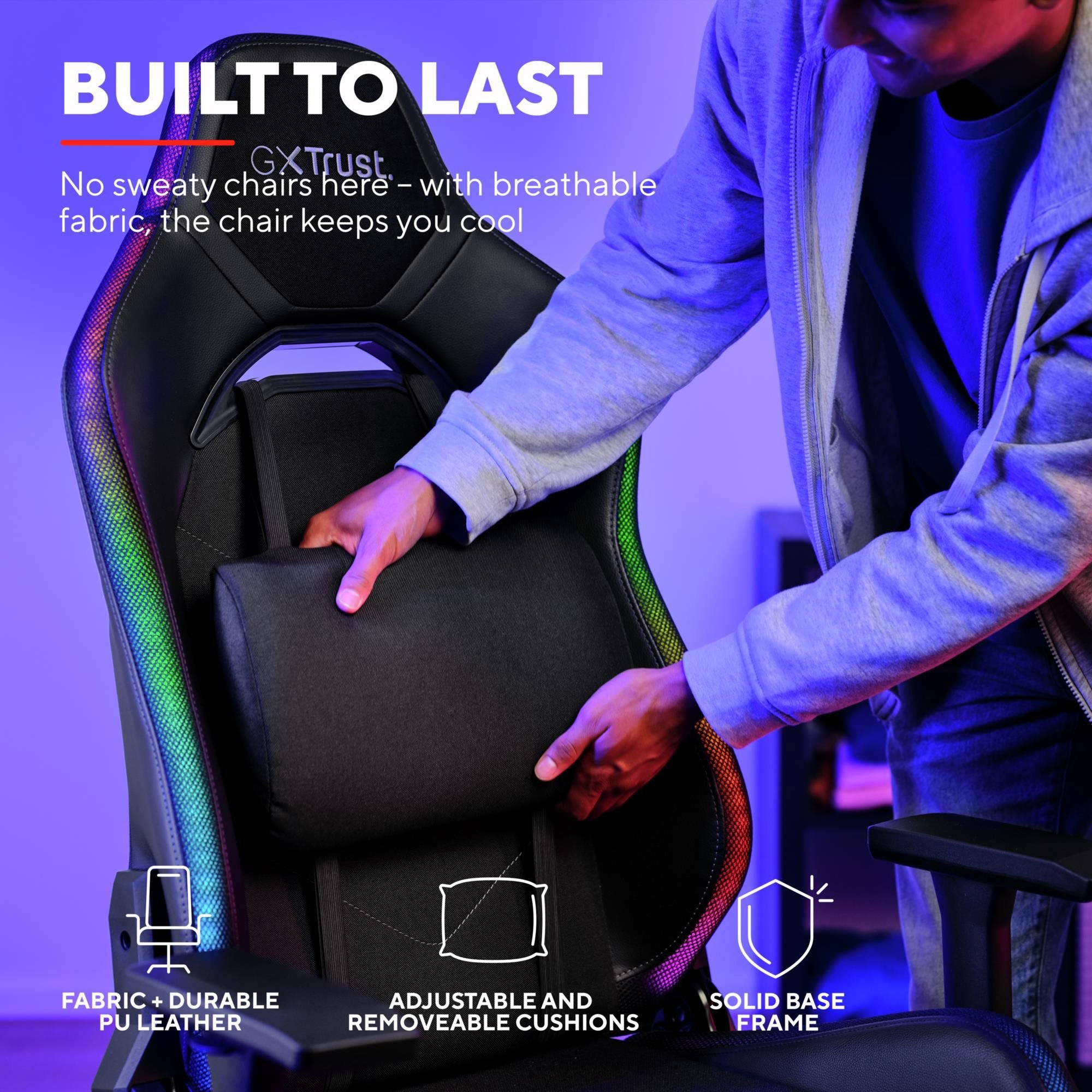 Herní židle Trust GXT 719 Ruya RGB Gaming Chair Black