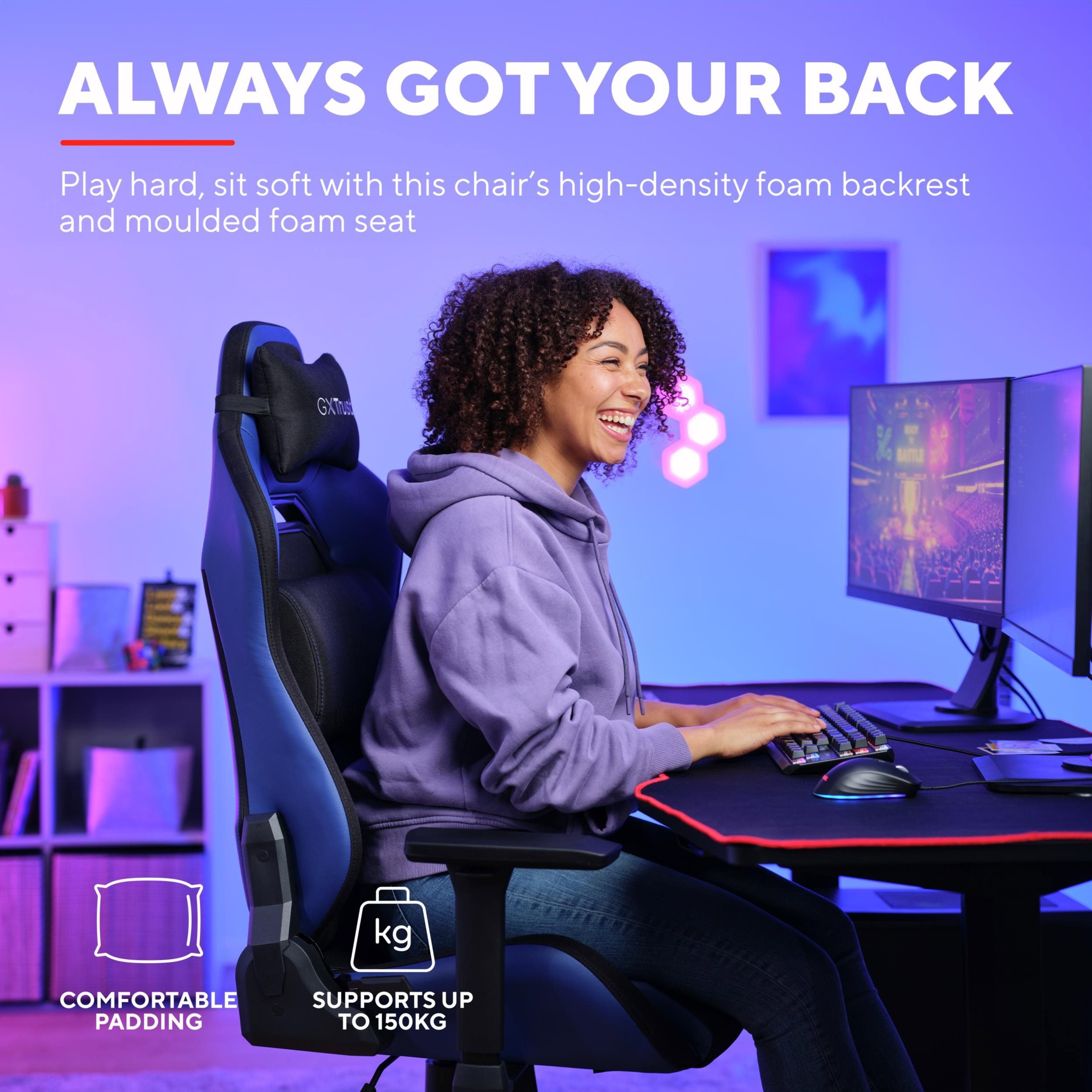 Herní židle Trust GXT714B RUYA ECO Gaming chair, modrá