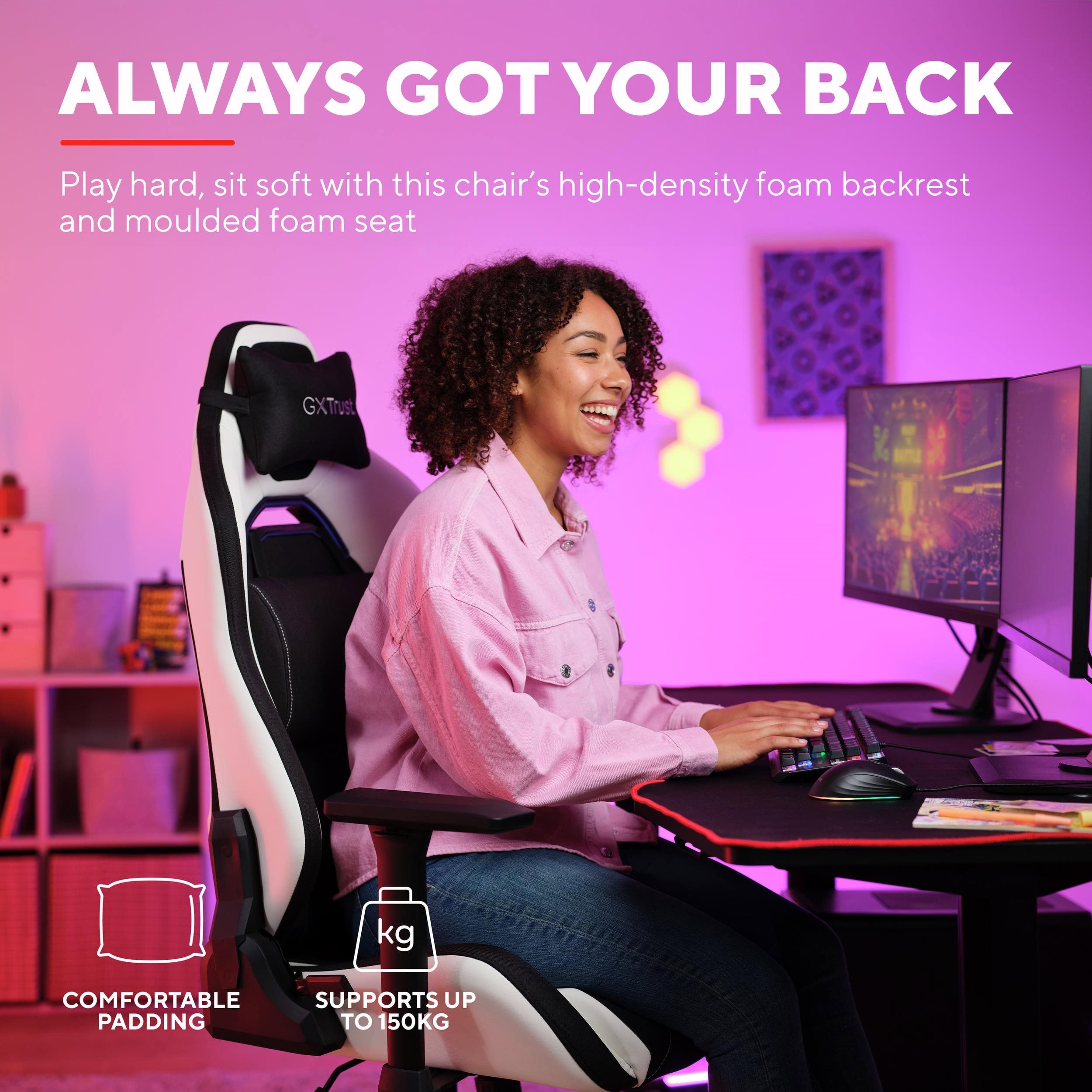 Herní židle Trust GXT714W RUYA ECO Gaming chair, bílá