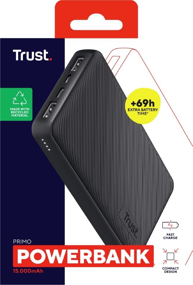 Powerbanka Trust Primo Powerbank ECO certified 15000mAh