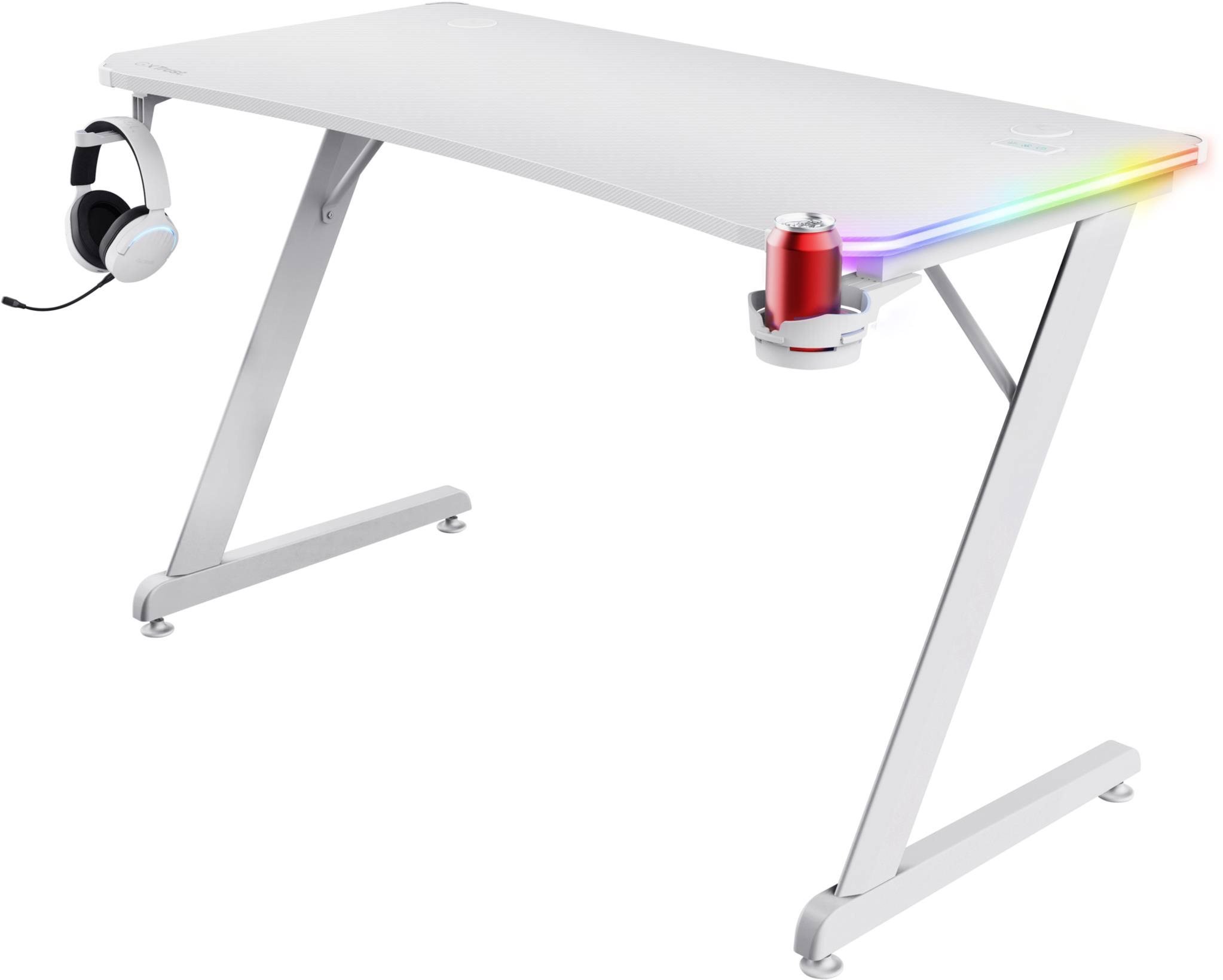 Trust GXT709W Luminus RGB-Gaming-Tisch, weiß