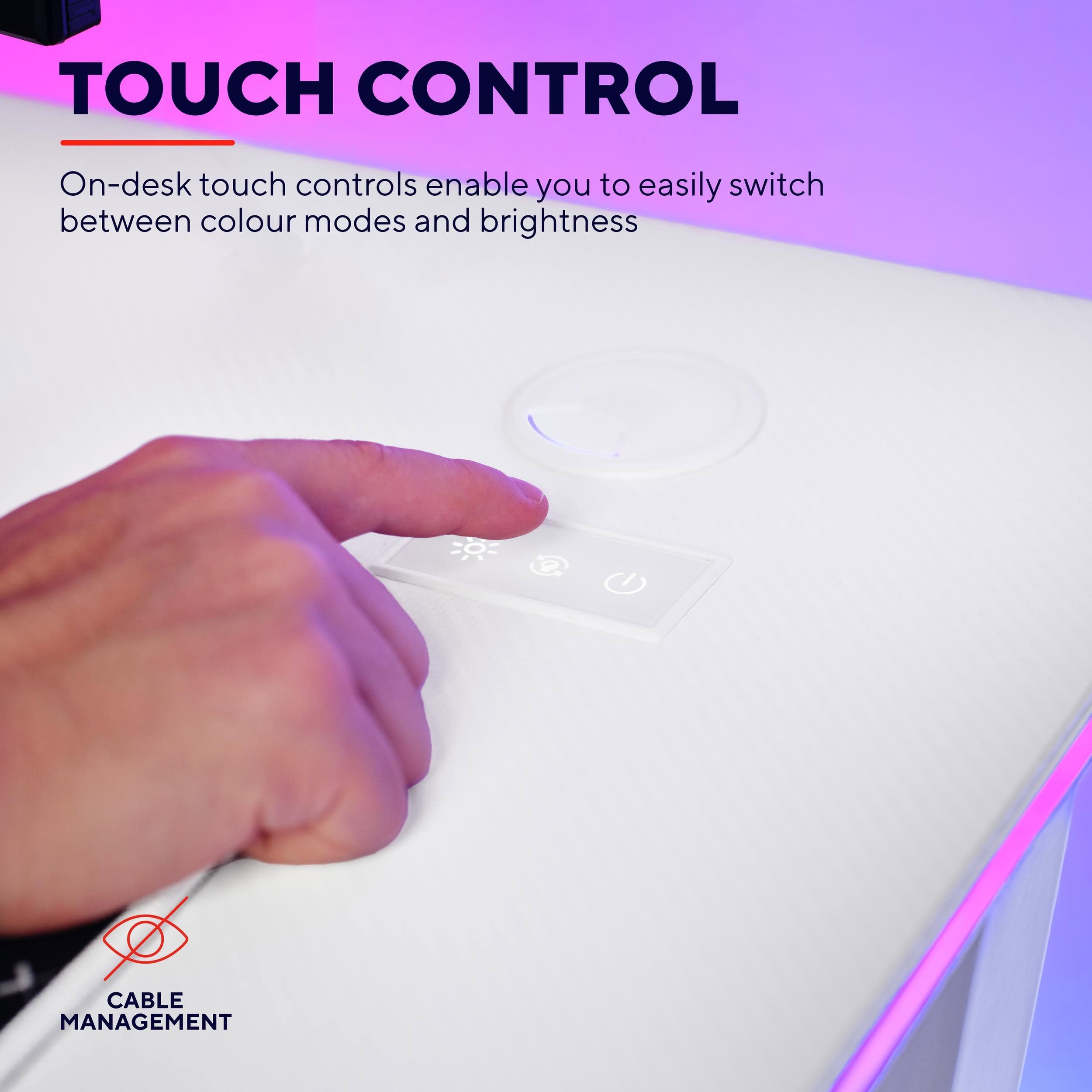 Trust GXT709W Luminus RGB-Gaming-Tisch, weiß