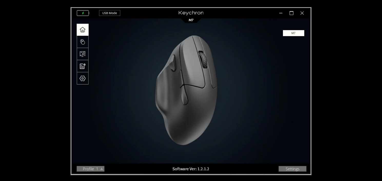 Herná myš Keychron M7 Wireless Mouse - Black
