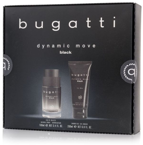 Dárková sada parfémů BUGATTI Dynamic Move Black EdT Set 300 ml