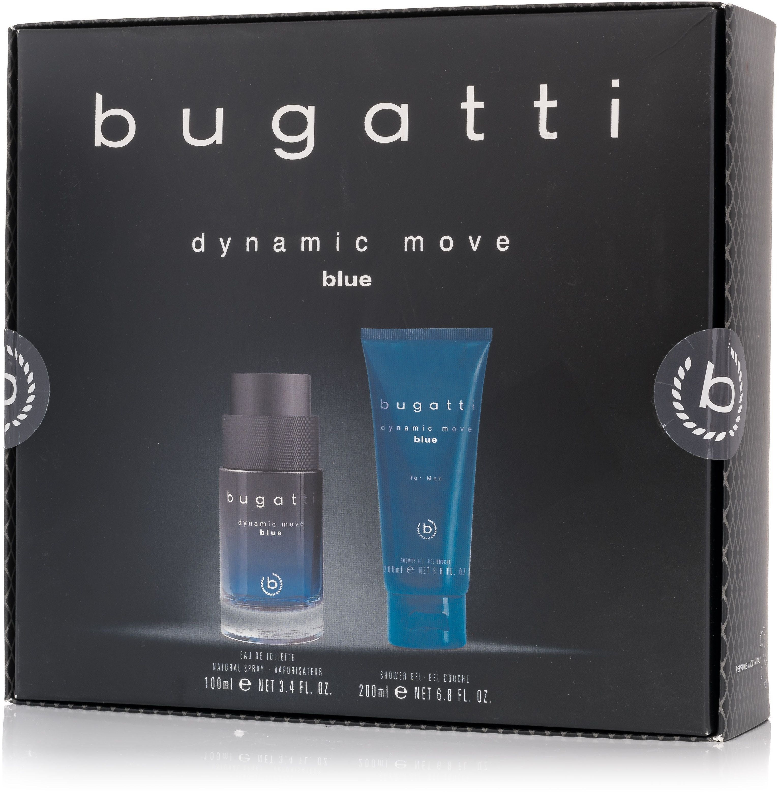 Dárková sada parfémů BUGATTI Dynamic Move Blue EdT Set 300 ml