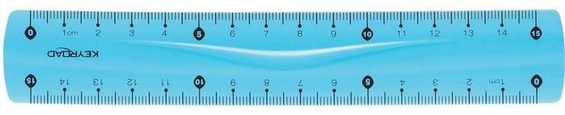 Pravítko KEYROAD Flexi 15cm, ohebné, modré