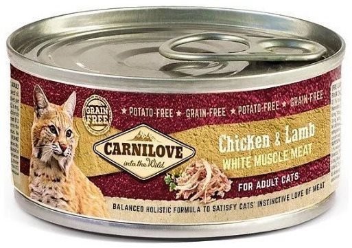 Konzerva pro kočky Carnilove Konzerva s kuřetem a jehněčím, 100 g