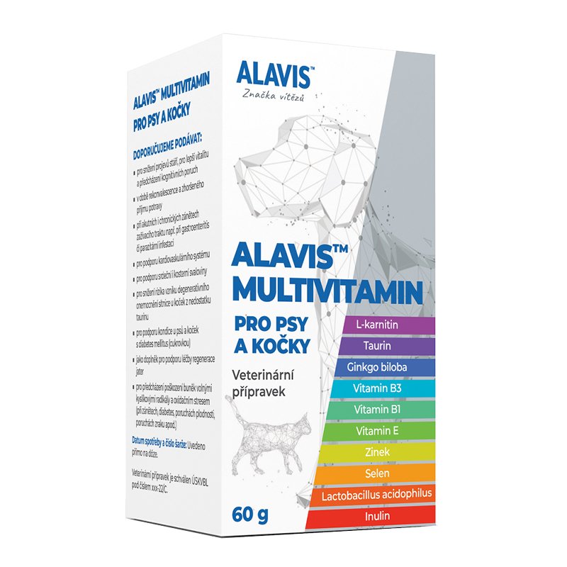 Doplněk stravy pro psy ALAVIS™ Multivitamin pro psy a kočky 60 g