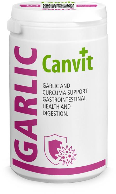 Doplnok stravy pre psov Canvit Garlic pre psov a mačky 230 g