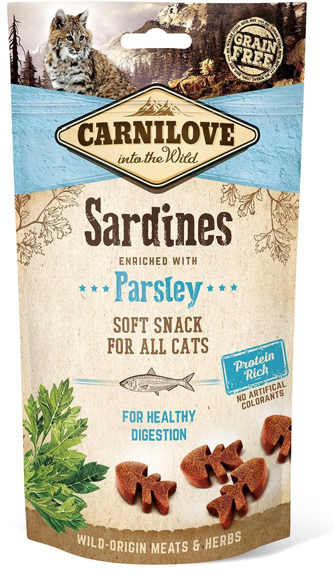 Pamlsky pro kočky Carnilove cat semi moist snack sardine enriched with parsley