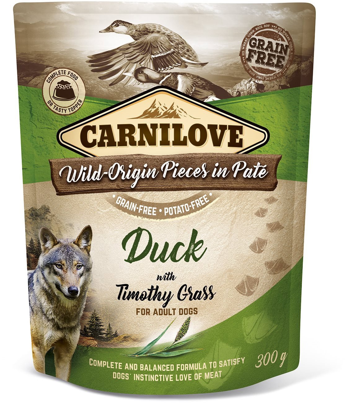 Kapsička pre psov Carnilove Dog Pouch Paté Duck with Timothy Grass 300 g