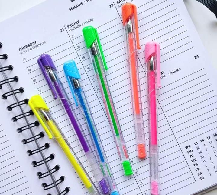 Guľôčkové pero KORES K11 Gel Pen Neon, hrot 0,8 mm, súprava 6 farieb