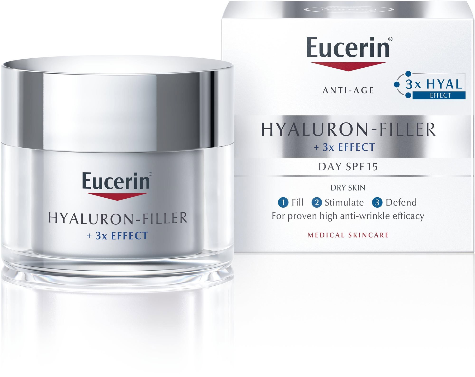 Pleťový krém EUCERIN Hyaluron-Filler+3x effect denní krém pro suchou pleť 50 ml