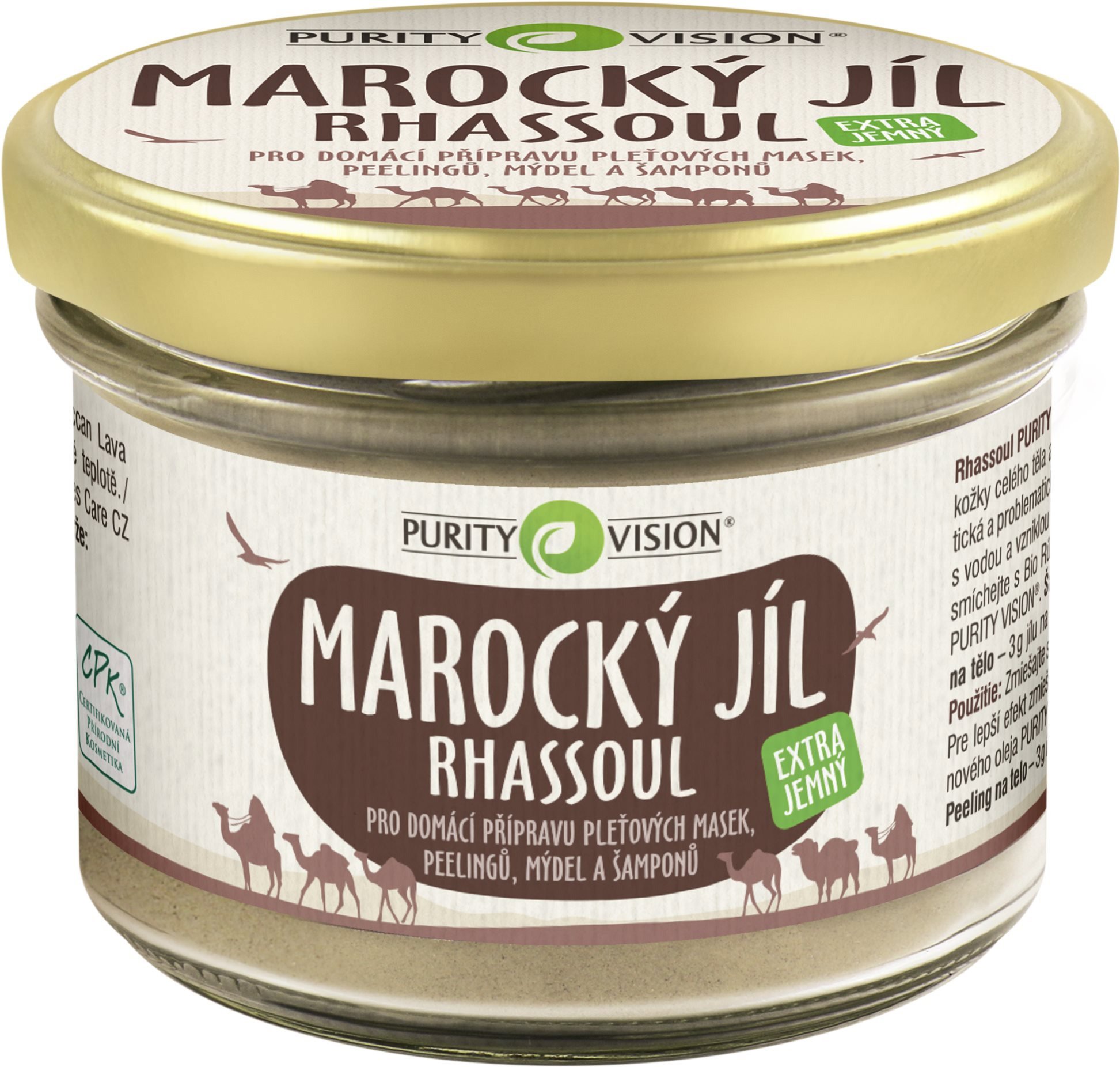 Pleťový peeling PURITY VISION Rhassoul - Marocký jíl 200 g (2)