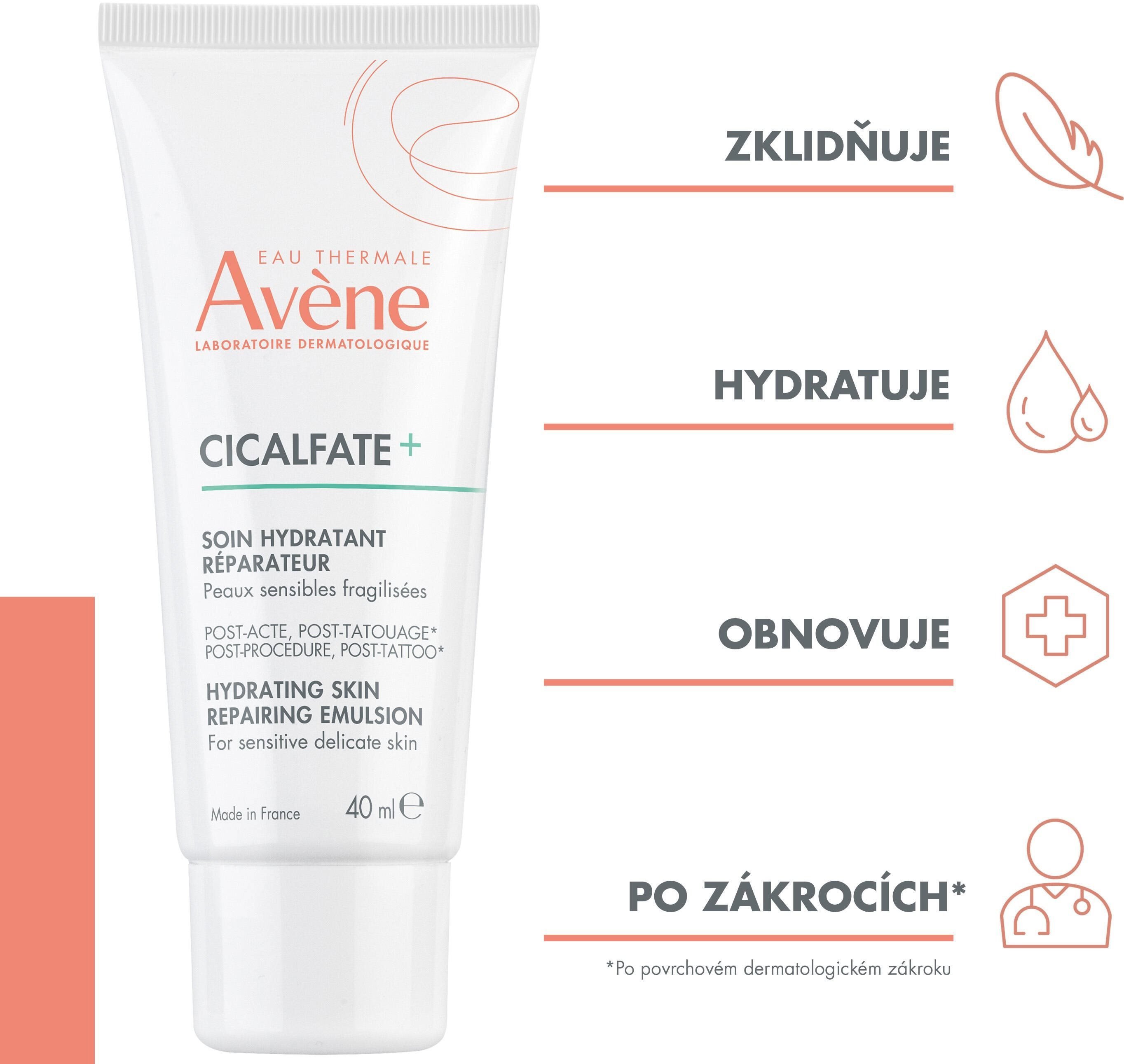 Pleťová emulze AVENE Cicalfate+ Hydratační obnovující emulze Pro citlivou a křehkou pokožku 40 ml