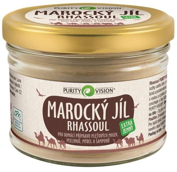 Pleťová maska Marocký jíl Rassoul PURITY VISION 450 g