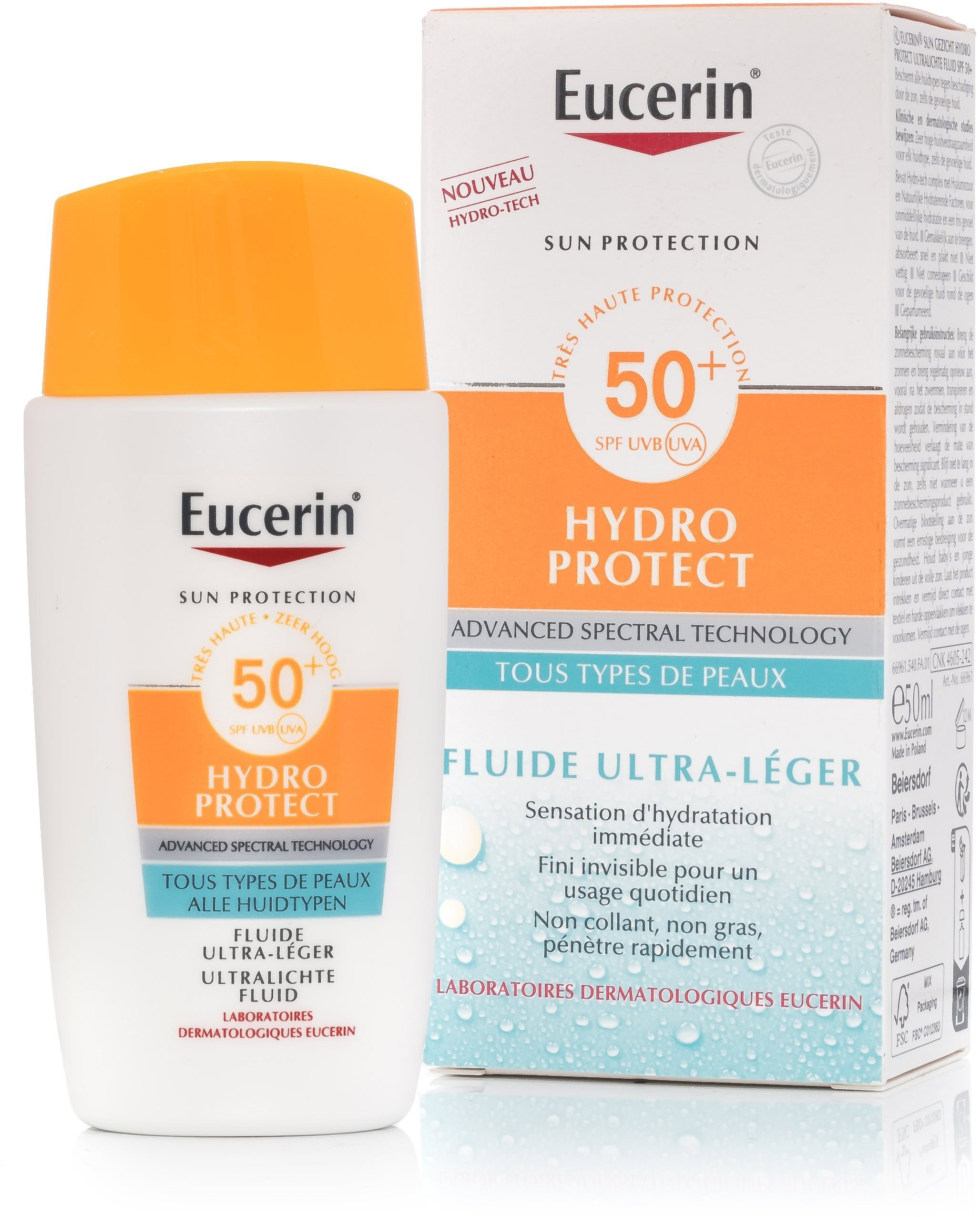 Pleťový fluid EUCERIN Sun Hydro Protect Fluide Ultra-léger Visage SPF50+ 50 ml
