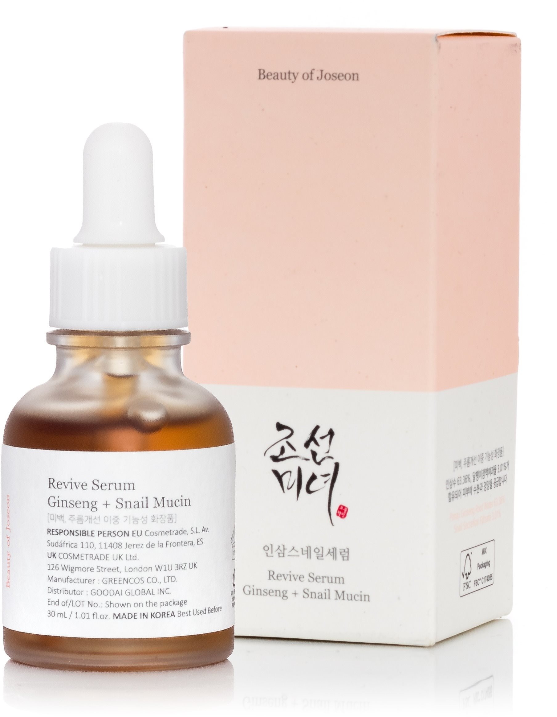 Pleťové sérum BEAUTY OF JOSEON Revive Serum Ginseng + Snail Mucin 30 ml