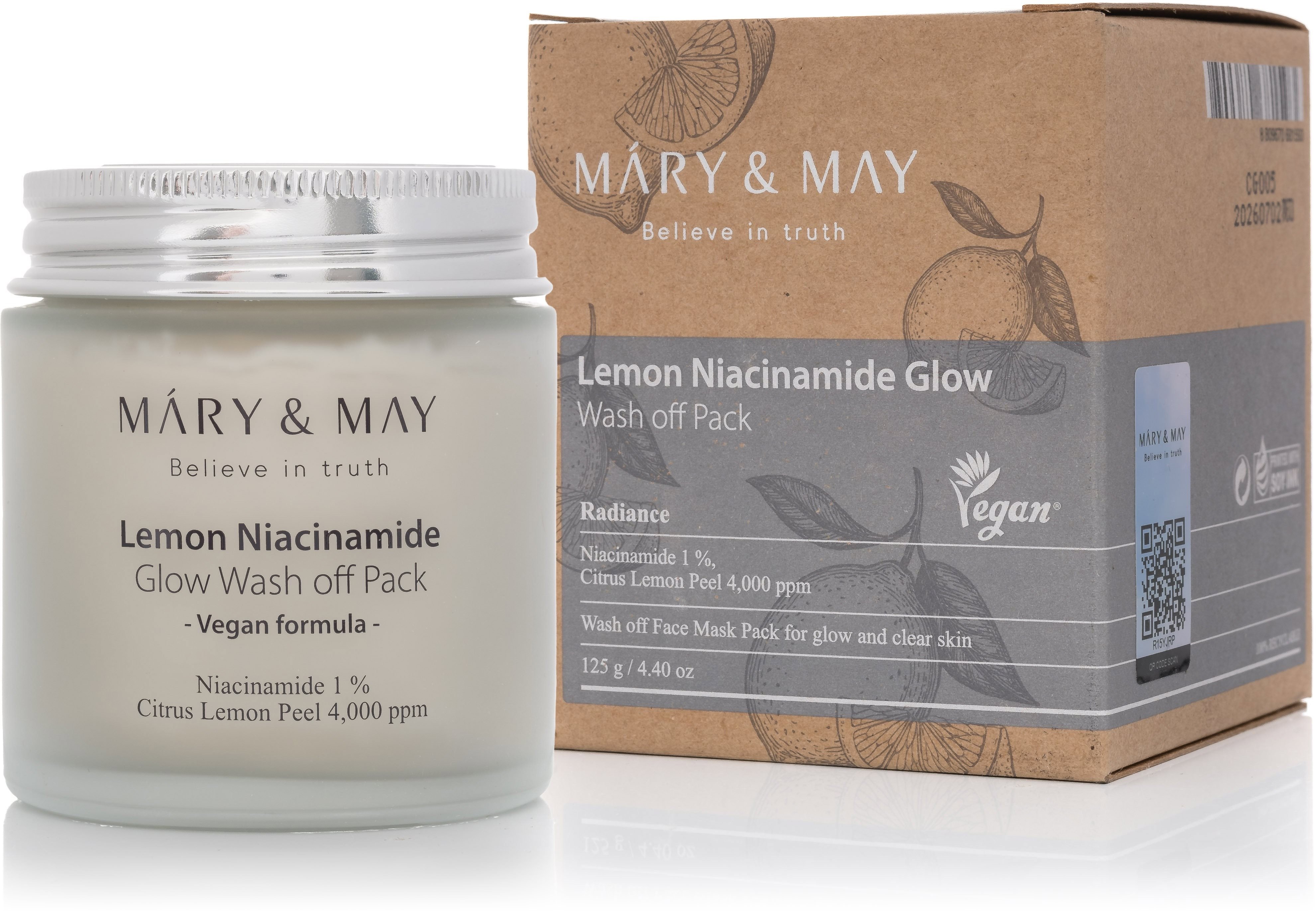 Pleťová maska MARY & MAY Lemon Niacinamide Glow Wash off Pack