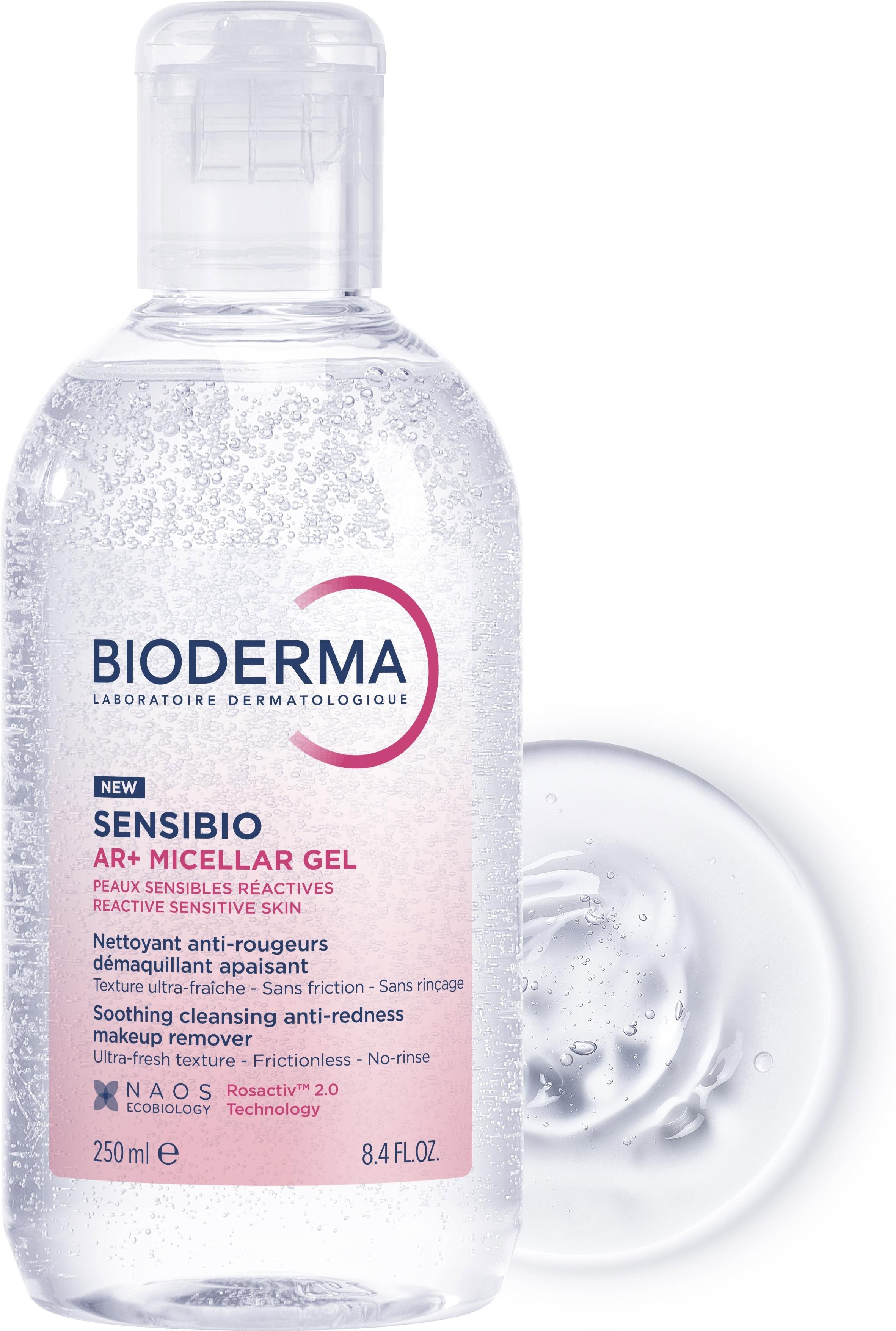Micelární gel BIODERMA Sensibio AR+ poskytuje exkluzivní čistící účinky