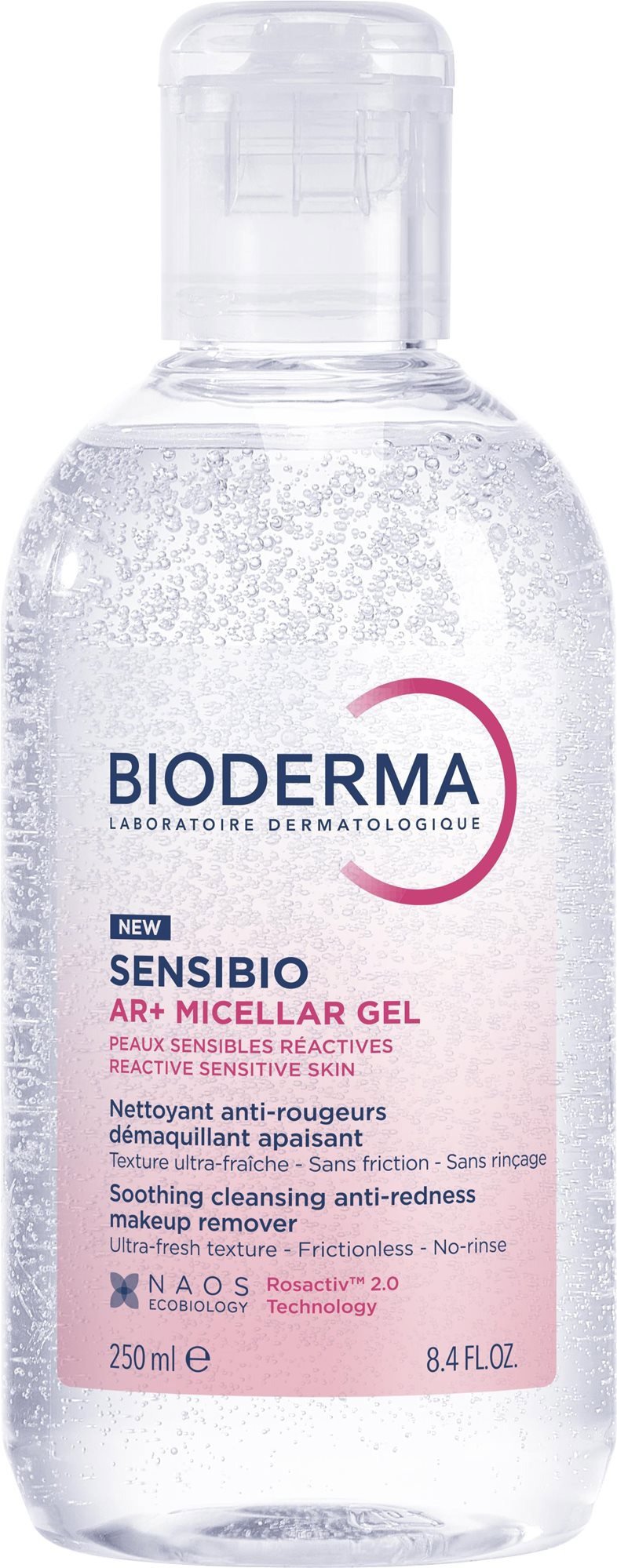 Micelární gel BIODERMA Sensibio AR+ poskytuje exkluzivní čistící účinky